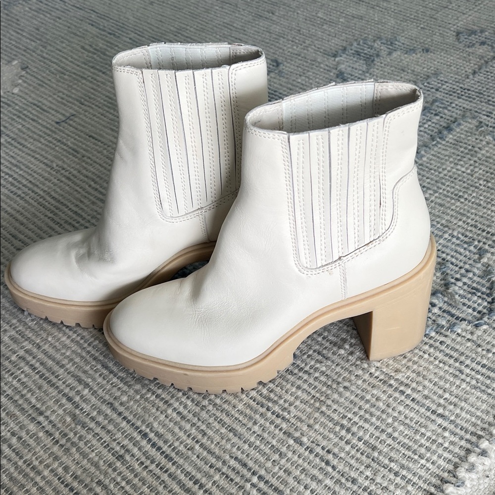 Dolce Vita Stylish Cream Ankle Boots